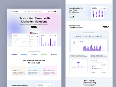 Saas Landing Page ai saas cloud saas fintech design gradient modern design saas landing page saas marketing saas startup saas webflow ui ux web design webflow webflow template