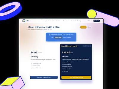 Pricing Page Website Page Design Idea - Desktop View branding design graphic design productdesign ui userexperience userexprience ux