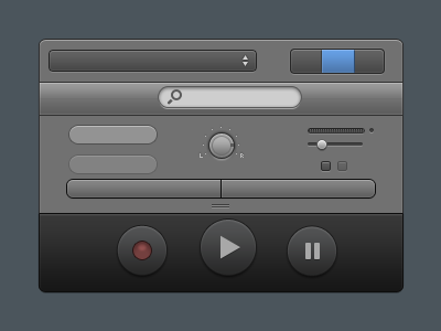 Garageband Styled UI Elements garageband play psd search slider ui