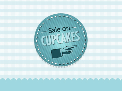 Cupcake Cta blue brown cupcake stitching texture