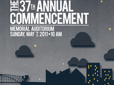 Commencement Cover chattanooga city college commencement duotone night nightfall paper stars texture type typography