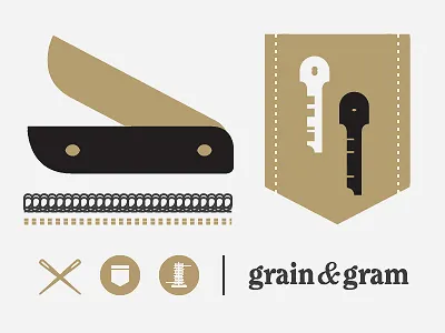 Grain & Gram craftsman denim gold grain gram icons infographic