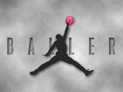 Dribbble Baller baller basketball clouds dribbble dunk grey jordan logo texture