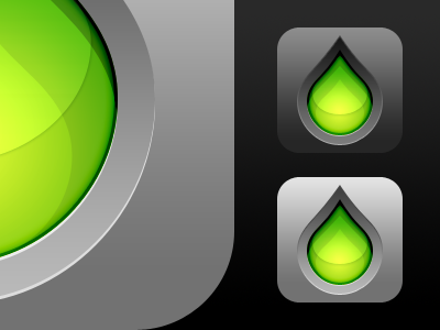 Light vs. Dark drop green icon ipad iphone