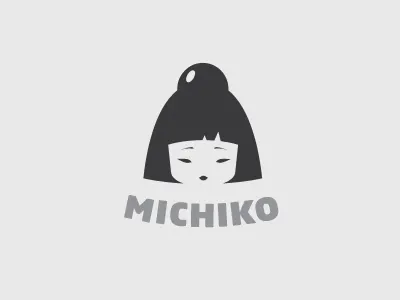 Michiko Japan Cosmetic brand cosmetic design dipixel draft gray identity japan kokeshi logo logo design logotype michiko symbol taipandesign typo typography vector