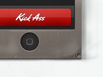 Kick Ass Button button frame iphone kick ass metal personal pixel red website