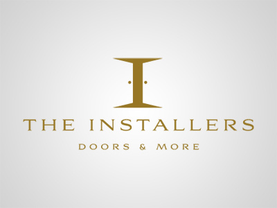 The Installers: Doors and More door install installers logo minimal negative space white