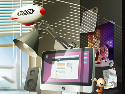 London Office design desk desktop illustration mac monk office