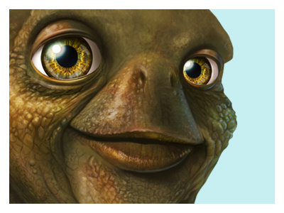 Monster digital illustration painting process