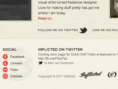 Portfolio Footer brown footer portfolio website