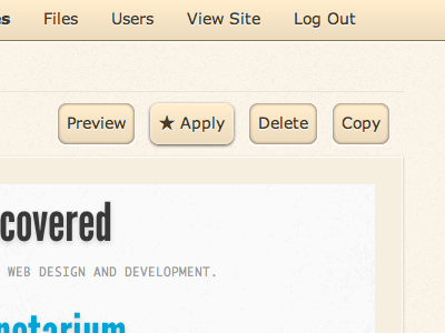 Recessed Buttons buttons sirius web application