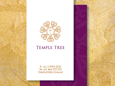 Temple Tree - Take Three arabesque flower logo plant stamp tree