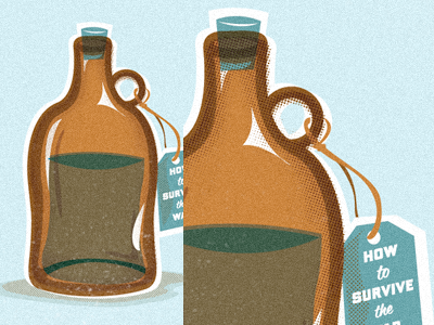 How to Survive the War bluedrank bottle designermx illustration