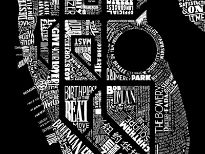 See New York Lettering lettering map black white new york