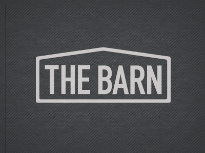 THE BARN black cream design logo white