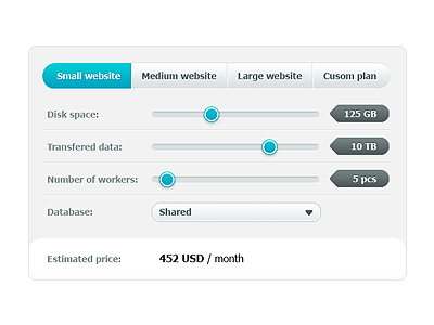 {NDA} / Pricing plans blue cyan forms formular gray ui user interface ux website