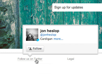 Twitter Hovercard design hover twitter ux