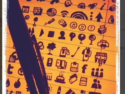 Icon Set app badges facebook flickr icon icons interface layout psd rss small web website wordpress youtube