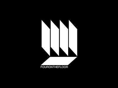 Logo////Four On The Floor////EDM Event Brand graphic design logo vector