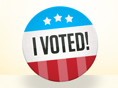 "I Voted" Button button splash page