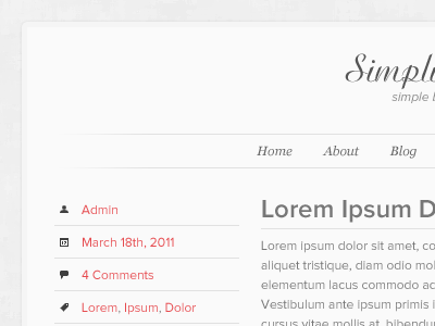 Simplistic Blog Design blog design designmoo psd simple simplistic