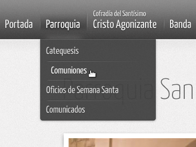 Submenu update grey menu nav navigation noise photoshop submenu website yanone kaffeesatz