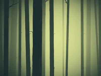 Trees drawing fog forrest green haze nature sketch trees