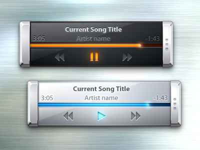 Audioplayer Widget audio black metal ui white widget