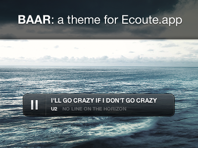 Baar baar black controller desktop ecoute media pause play player theme