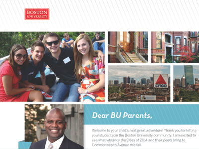 Boston University Orientation Mailer brochure mailer