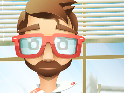 London Office part two character glasses illustration man nerd office