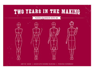 Two Years Invite Front invitation print screen print
