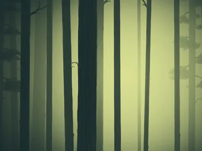 Trees atmosphere drawn foliage forrest green lighting sketch trees