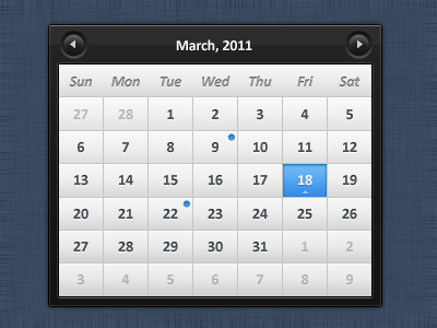 Calendar calendar interface psd