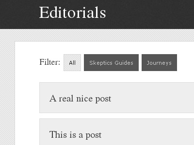 Editorials Filter grey jquery minmal white wordpress