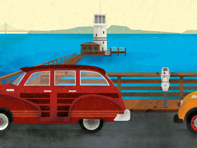 Lighthouse advertising golden gate bridge illustration lighthouse san francisco wharf