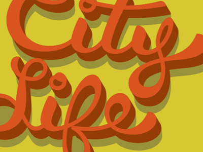 City Life custom font illustration lettering type typography