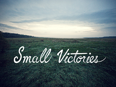 small victories custom hand drawn script typography