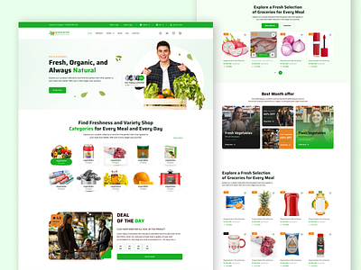 Organic Grocery eCommerce Store Website UI Design business cms design ecommerce graphic design grocery organic store ui ux website