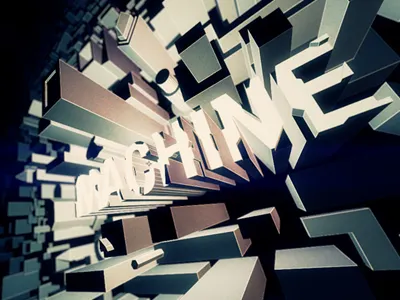 Machine 3d geometric typography