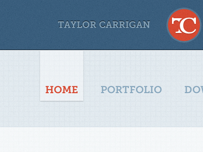 Nav blue grid nav navigation orange site design taylor carrigan website website design