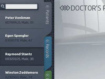 Doctor's Portal doctor portal search tabs texture