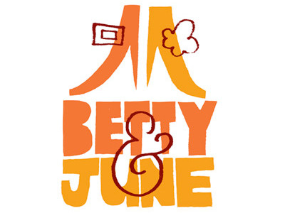 Betty & June logo sketch drawn lettering logo type