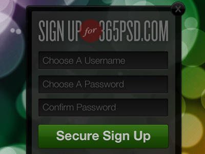 365PSD Bundle Contribution 365psd bokeh form japan sign up ui user interface