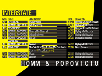 Homm & Popoviciu - Interstate - cd cover design / sleeve detail artwork cd cd cover cd sleeve colorful cover creative djs electronic graphic designer house logo designer minimal music sleeve