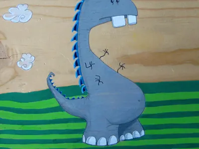 Rose guache painting wood