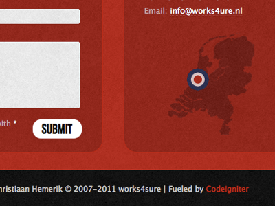 Whereabouts codeigniter font face footer form holland map netherlands pinpoint red works4sure