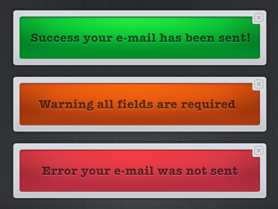 Notifications Design design error green notifications orange photoshop red success warning