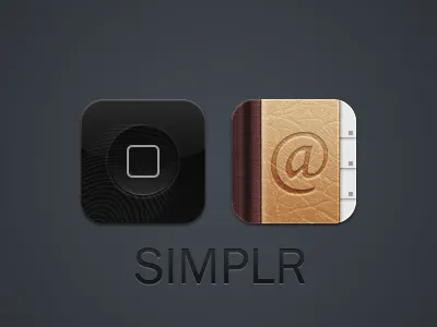 WinterBoard And Contacts Icons binding black brown contacts fingerprint home icon icons iphone leather simplr tabs theme winterboard