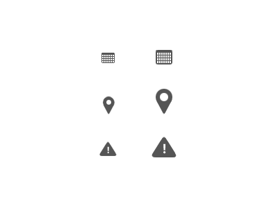 Icons Update calendar grey icons location warning